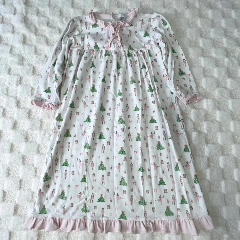 Baby Loren Girls Nightgown Dress Ballet Ruffle Long Sleeve Size 8 Lounge Style
